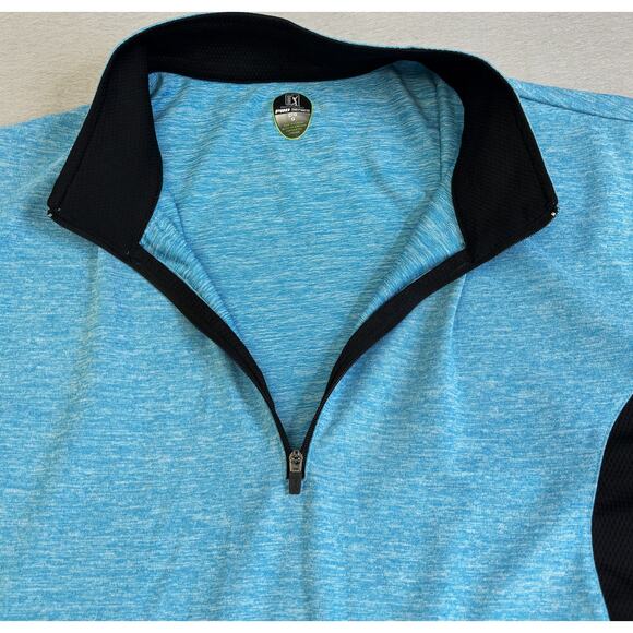 PGA Tour Golf 1/4 Zip Shirt Mens Large Blue Tutone Mock Neck Golfing Sportswear - Picture 3 of 8